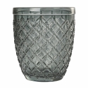 Set van 6 waterglazen in transparant gekleurd glas grijs Castle Stone Model