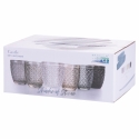 Set van 6 waterglazen in transparant gekleurd glas grijs Castle Stone 