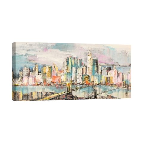Moderne stadslandschap op canvas Kleuren in Manhattan Luigi Florio Aanbieding