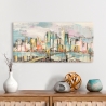 Moderne stadslandschap op canvas Kleuren in Manhattan Luigi Florio Verkoop