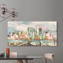 Moderne stadslandschap op canvas Kleuren in Manhattan Luigi Florio Korting