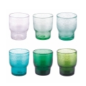 Set van 6 handgemaakte waterglazen van gekleurd groen glas Unico Greenery Aanbieding