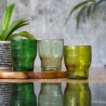Set van 6 handgemaakte waterglazen van gekleurd groen glas Unico Greenery Verkoop