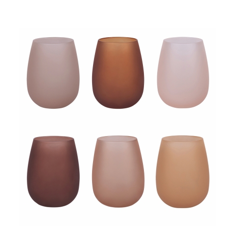 Set van 6 glazen met ijseffect 600ml Happy Hour Chocolate Aanbieding