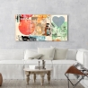 Abstracte schilderij harten en cirkels print op canvas Pop Love 2 Peter Winkel Verkoop