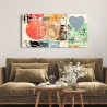 Abstracte schilderij harten en cirkels print op canvas Pop Love 2 Peter Winkel Korting