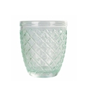 Set van 6 transparante groene glazen wijnglazen Castle Greenery Voorraad