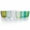 Set van 6 transparante groene glazen wijnglazen Castle Greenery Verkoop