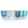 Set van 6 doorzichtige blauwe glazen tafelbekers Castle Ocean Verkoop