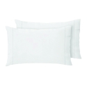 Set van 2 kussenslopen 50x80 cm van wit katoen met flap Toronto Aanbieding