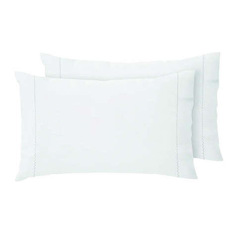 Set van 2 kussenslopen 50x80 cm van wit katoen met flap Toronto Aanbieding