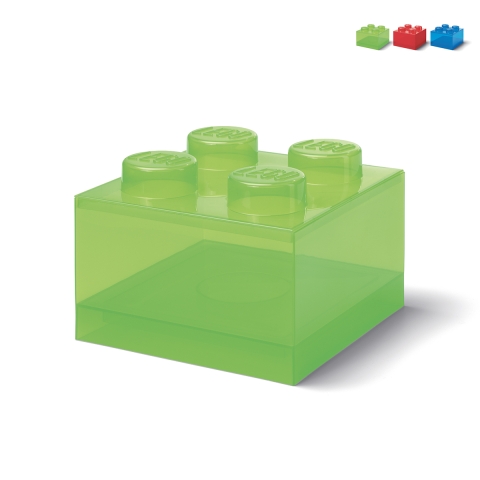 Transparante opbergdoos met deksel LEGO Brick 4 noppen Aanbieding