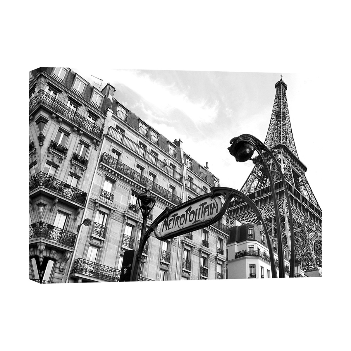Zwart-wit canvas kunstprint Metropolitain Paris Pangea Images Aanbieding Zwart-wit canvas kunstprint Metropolitain Paris Pangea Images Aanbieding