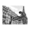 Zwart-wit canvas kunstprint Metropolitain Paris Pangea Images Aanbod