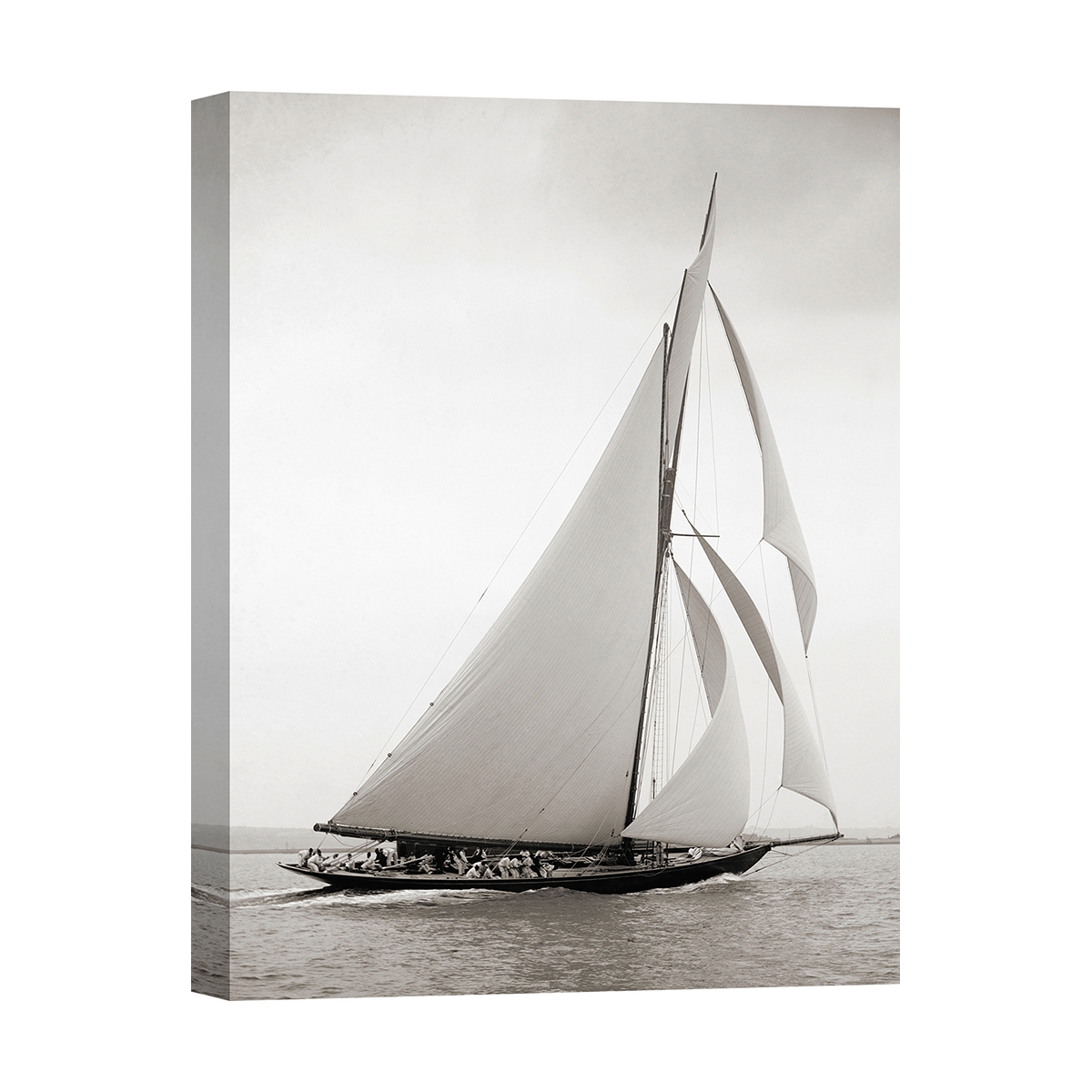 Canvas schilderij zeilboot vintage zwart-wit Britannia Aanbieding