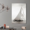 Canvas schilderij zeilboot vintage zwart-wit Britannia Korting