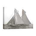 Zwart-wit afdruk op canvas zeilboot Columbia & Shamrock 1901 Aanbieding