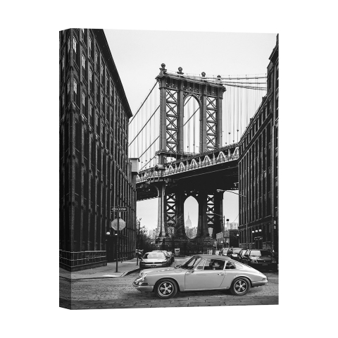 Zwart-wit canvasafdruk By the Manhattan Bridge Gasoline Images Aanbieding