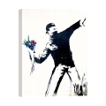 Canvas schilderij moderne street art Vredesboodschap Banksy Aanbieding