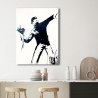 Canvas schilderij moderne street art Vredesboodschap Banksy Korting