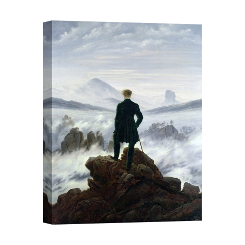 Viandante boven de zee van mist Caspar David Friedrich canvasafdruk Aanbieding