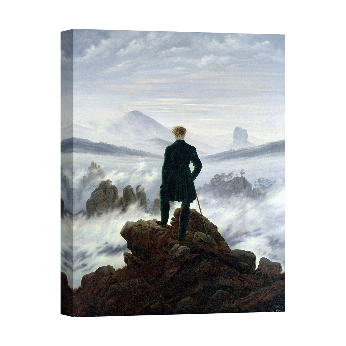 Viandante boven de zee van mist Caspar David Friedrich canvasafdruk Aanbieding