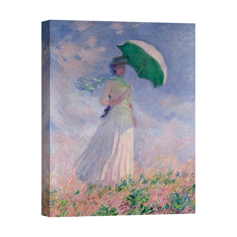 Schilderij op canvas - Vrouw met parasol Claude Monet Aanbieding