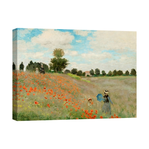 Impressionistisch canvas schilderij Veld met klaprozen van Claude Monet Aanbieding