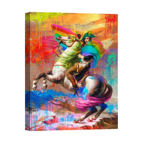 Moderne pop-art schilderij op canvas Napoleon 2.0 van Eric Chestier Aanbieding