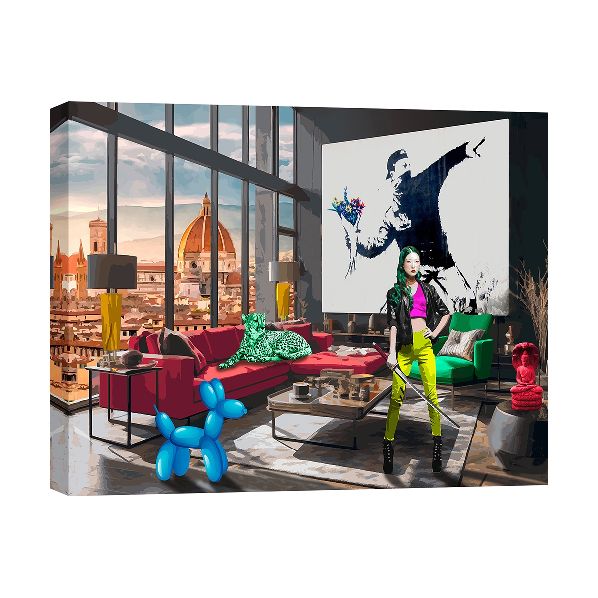 Modern popart schilderij op canvas Surrealofts Firenze Gerard Madau Aanbieding Modern popart schilderij op canvas Surrealofts Firenze Gerard Madau Aanbieding