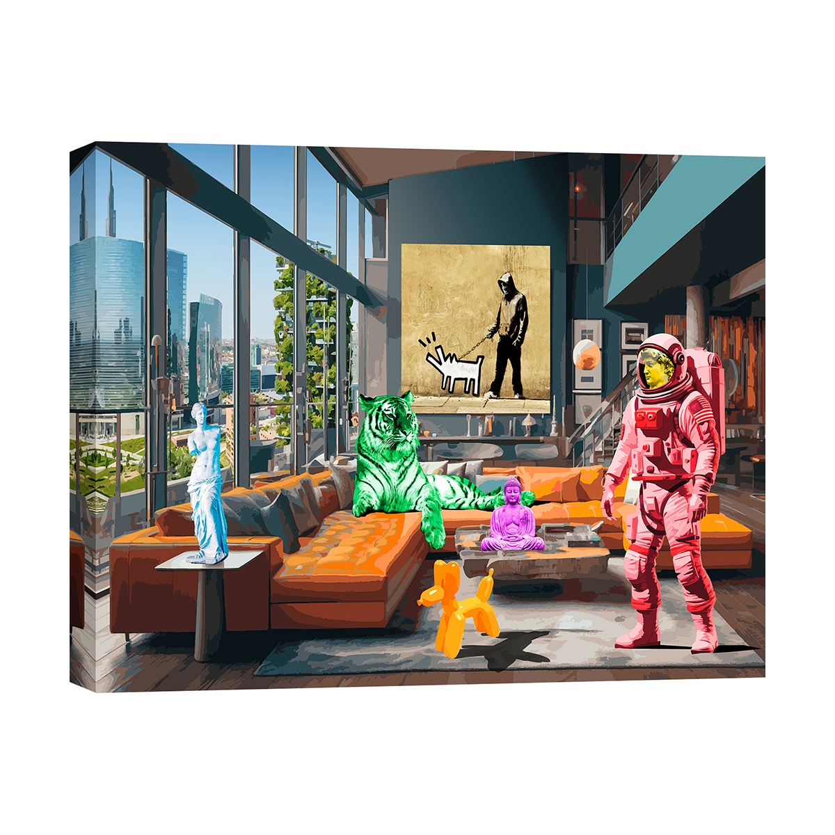 Canvas kunstwerk popart Surrealofts Milano Gerard Madau Aanbieding