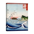 Canvasafdruk landschap van bergen en zee Monte Fuji Hokusai Kanagawa Aanbieding