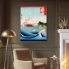 Canvasafdruk landschap van bergen en zee Monte Fuji Hokusai Kanagawa Korting