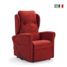 Relaxfauteuil met 2 motoren in stof met sta-op-systeem en wielen Omega Aanbod