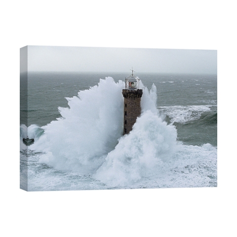 Canvasprint Faraglione Onder Storm Phare de Kéréon Jean Guichard Aanbieding
