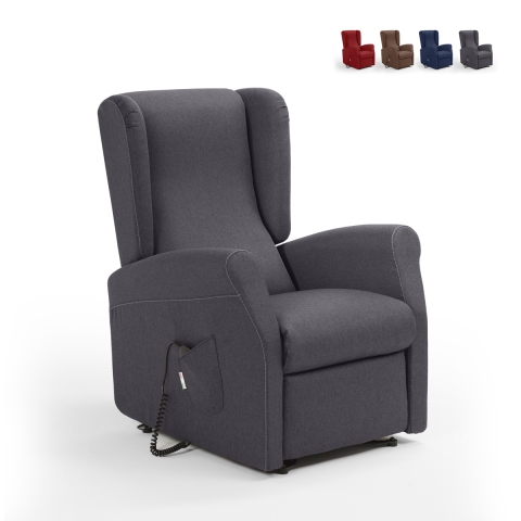 Relax fauteuil in stof met 2 motoren, wielen en sta-op functie Trilly Aanbieding