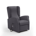 Relaxfauteuil in stof 2 motoren met wielen en lift sta-op-stoel Trilly Korting