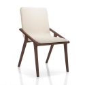 Set van 2 moderne eetkamerstoelen in hout en beige kunstleer Hays Aanbieding