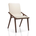 Set van 2 moderne eetkamerstoelen in hout en beige kunstleer Hays Aanbieding
