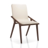 Set van 2 moderne eetkamerstoelen in hout en beige kunstleer Hays Aanbieding