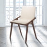 Set van 2 moderne eetkamerstoelen in hout en beige kunstleer Hays Verkoop