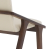 Set van 2 moderne eetkamerstoelen in hout en beige kunstleer Hays Korting