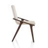 Set van 2 moderne eetkamerstoelen in hout en beige kunstleer Hays Kortingen