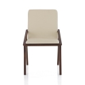 Set van 2 moderne eetkamerstoelen in hout en beige kunstleer Hays Catalogus