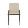 Set van 2 moderne eetkamerstoelen in hout en beige kunstleer Hays Catalogus
