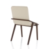 Set van 2 moderne eetkamerstoelen in hout en beige kunstleer Hays Voorraad