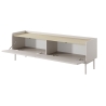 Moderne lage TV-kast met 2 neerklapbare deuren beige 153x50x38 Bitter Kortingen