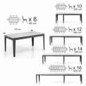 Moderne uitschuifbare eettafel 90x160-400 met marmerlook Harper Karakteristieken