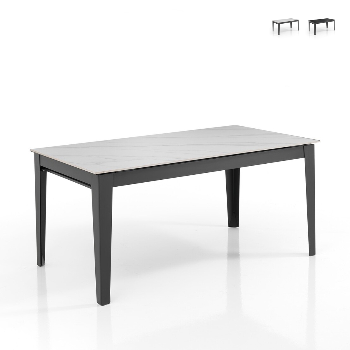 Uitschuifbare moderne eettafel 90x160-400 marmerlook Harper