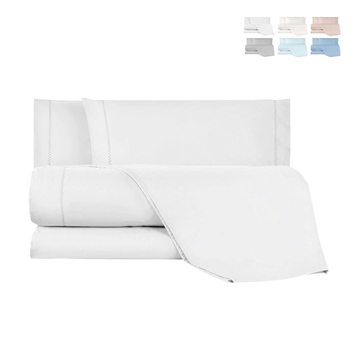 Beddenset voor tweepersoonsbed van katoen met lakens en 2 kussenslopen Toronto Aanbieding Beddenset voor tweepersoonsbed van katoen met lakens en 2 kussenslopen Toronto Aanbieding